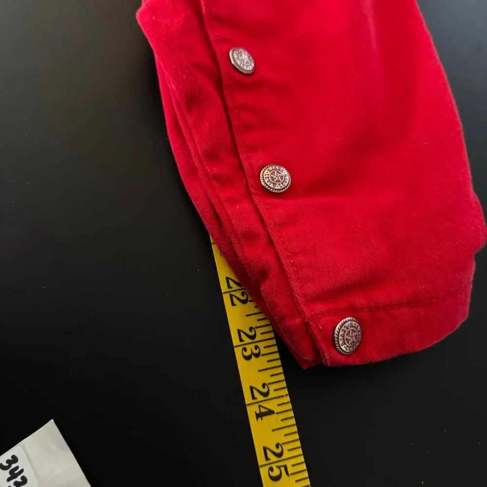 Vintage 90s Little Levis Jumpsuit 6 Months Red‎ Snap Button Boys Girls Retro 80s
